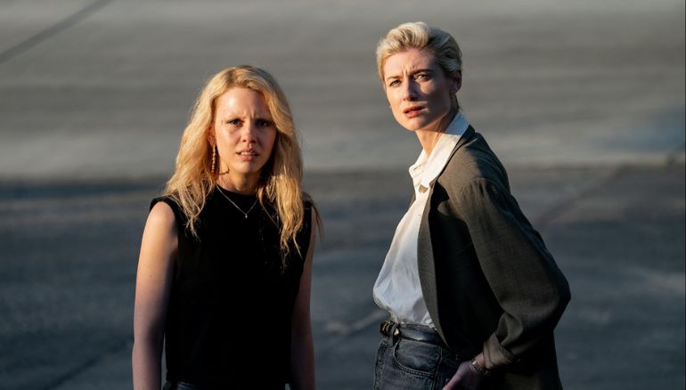 Elizabeth Debicki and Mia Goth in MaXXXine