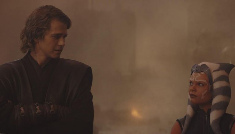 Hayden Christensen and Ariana Greenblatt in Ahsoka