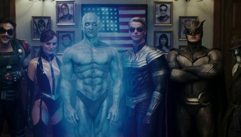 Billy Crudup, Malin Akerman, Matthew Goode, Jackie Earle Haley, Jeffrey Dean Morgan, and Patrick Wilson in Watchmen