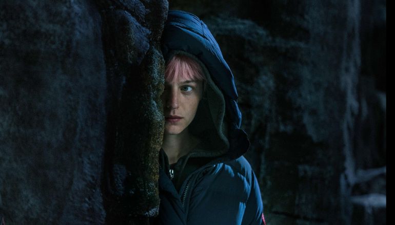 Emma Corrin in A Murder at the End of the World (2023). Image Credit: FX Networks