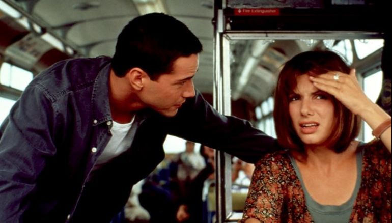 Sandra Bullock and Keanu Reeves in Speed (1994)