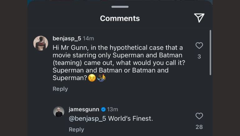 James Gunn shares potential title for a Batman and Superman team up movie