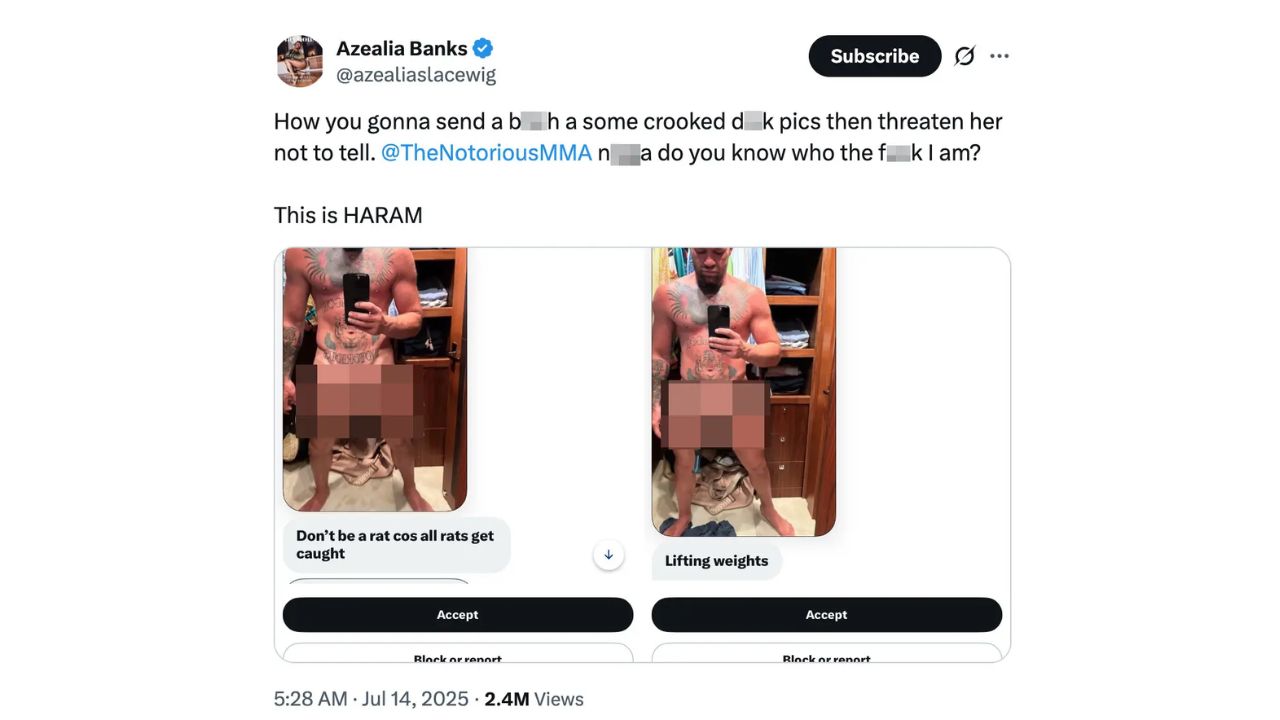 Azealia Banks accused Conor McGregor of sending nudes in DM