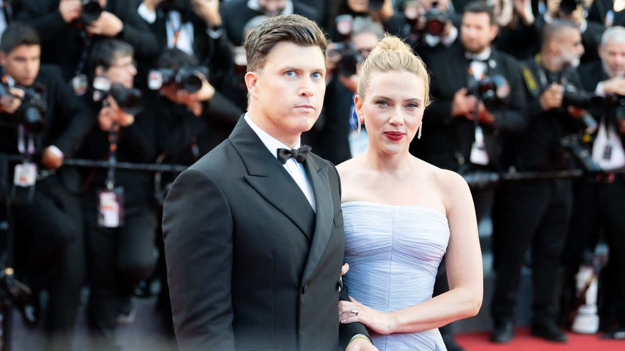 Scarlett Johansson with her husband Colin Jost