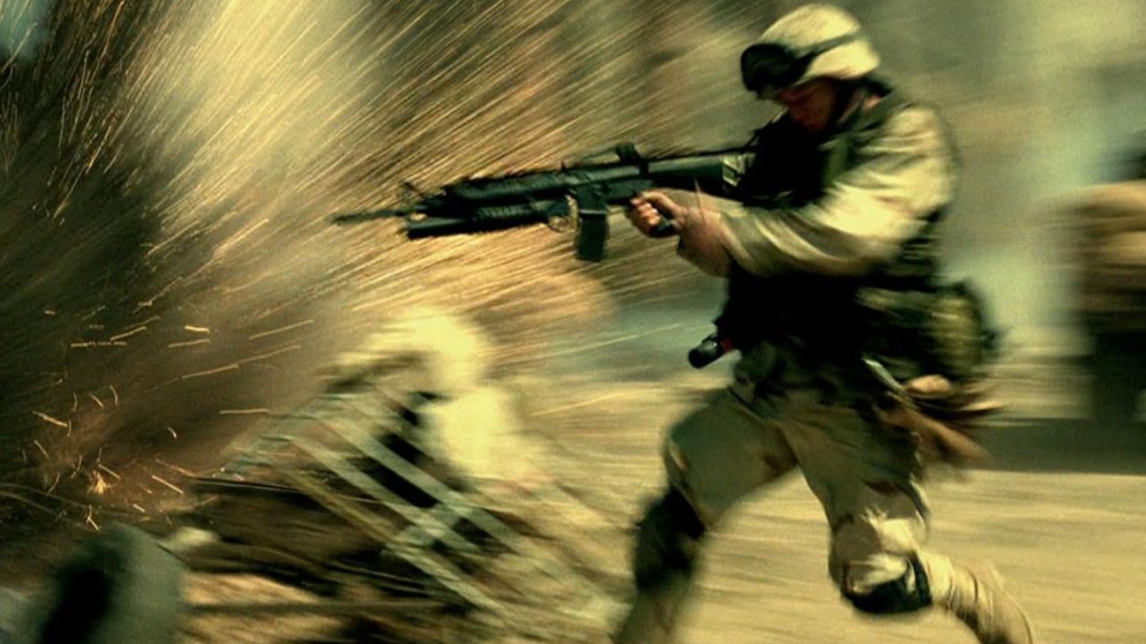 A scene from Ridley Scott's Black Hawk Down
