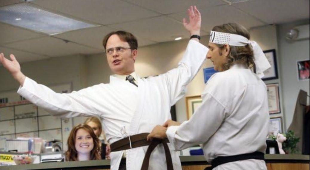 Michael Imperioli, Rainn Wilson, and Ellie Kemper in The Office