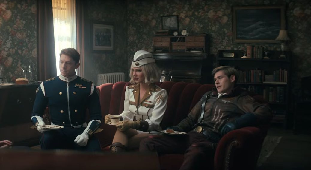 Will Hochman, Elizabeth Posey and Mason Dye in Vought Rising (2027)